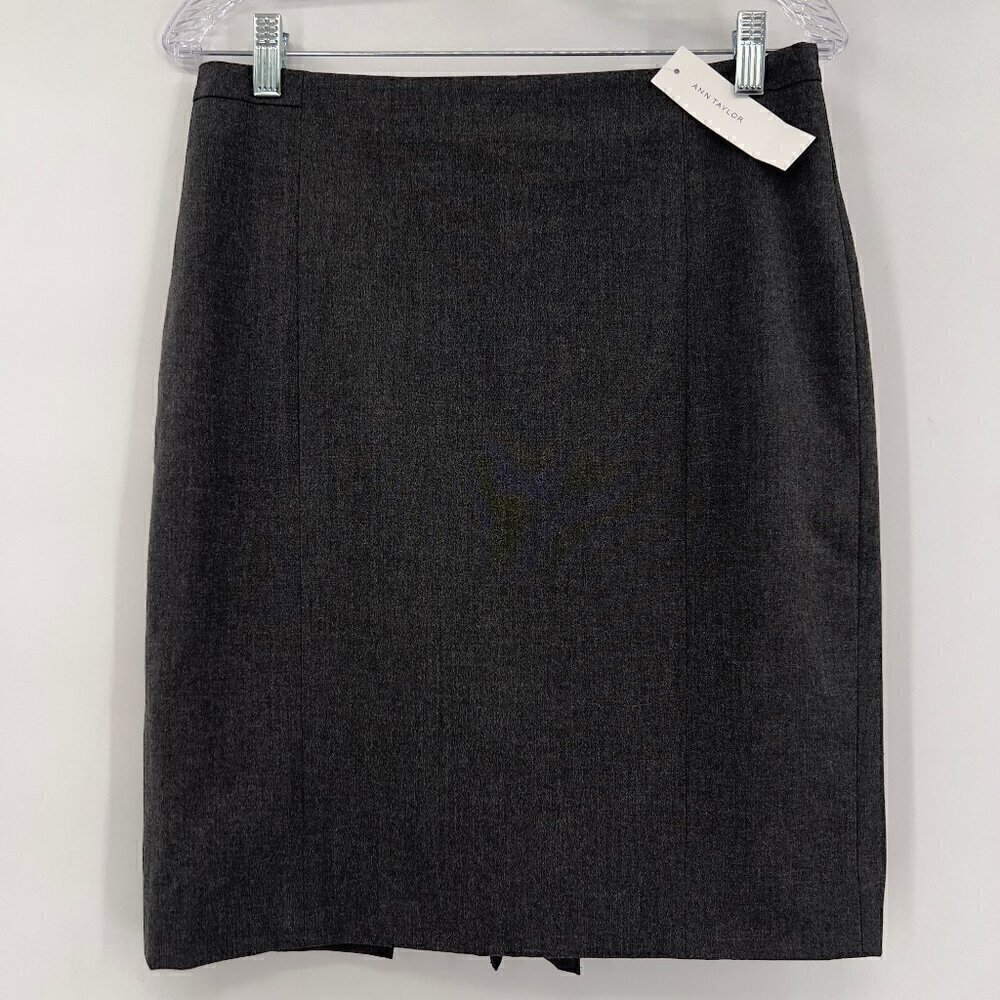 Ann Taylor Women's Charcoal Gray Pencil Lined Midi Skirt Size 6 NWT